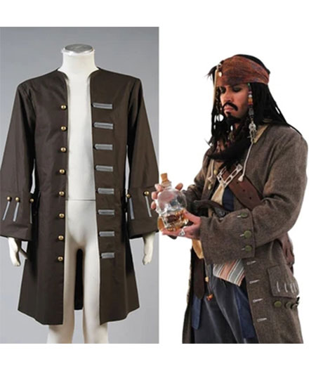 Pirates of the Caribbean : Jack Sparrow Masculin Veste Costume Cosplay